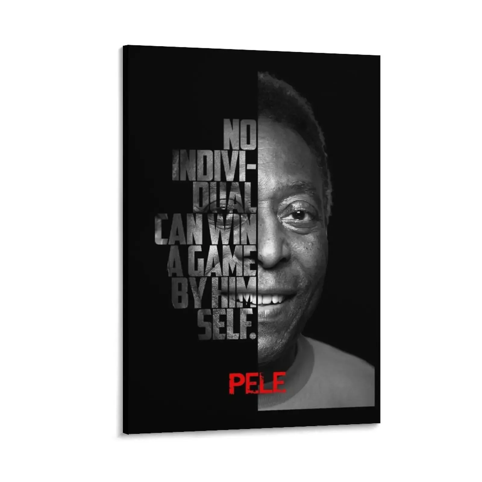 

Copy of Black and white Pele quote. Canvas Painting anime figure home and decoration room decor japanese room decor