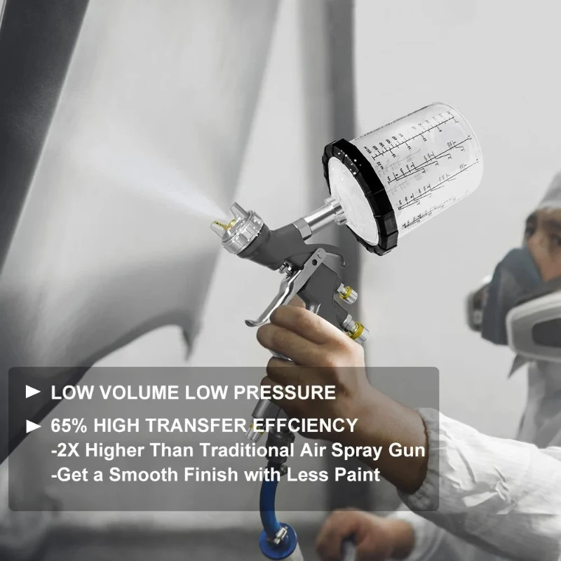 A610 LVLP Air Spray Gun with 1.3/1.7/2.0mm Nozzle Car Painting Paint Spray Gun Kit Airbrush Spray Gun