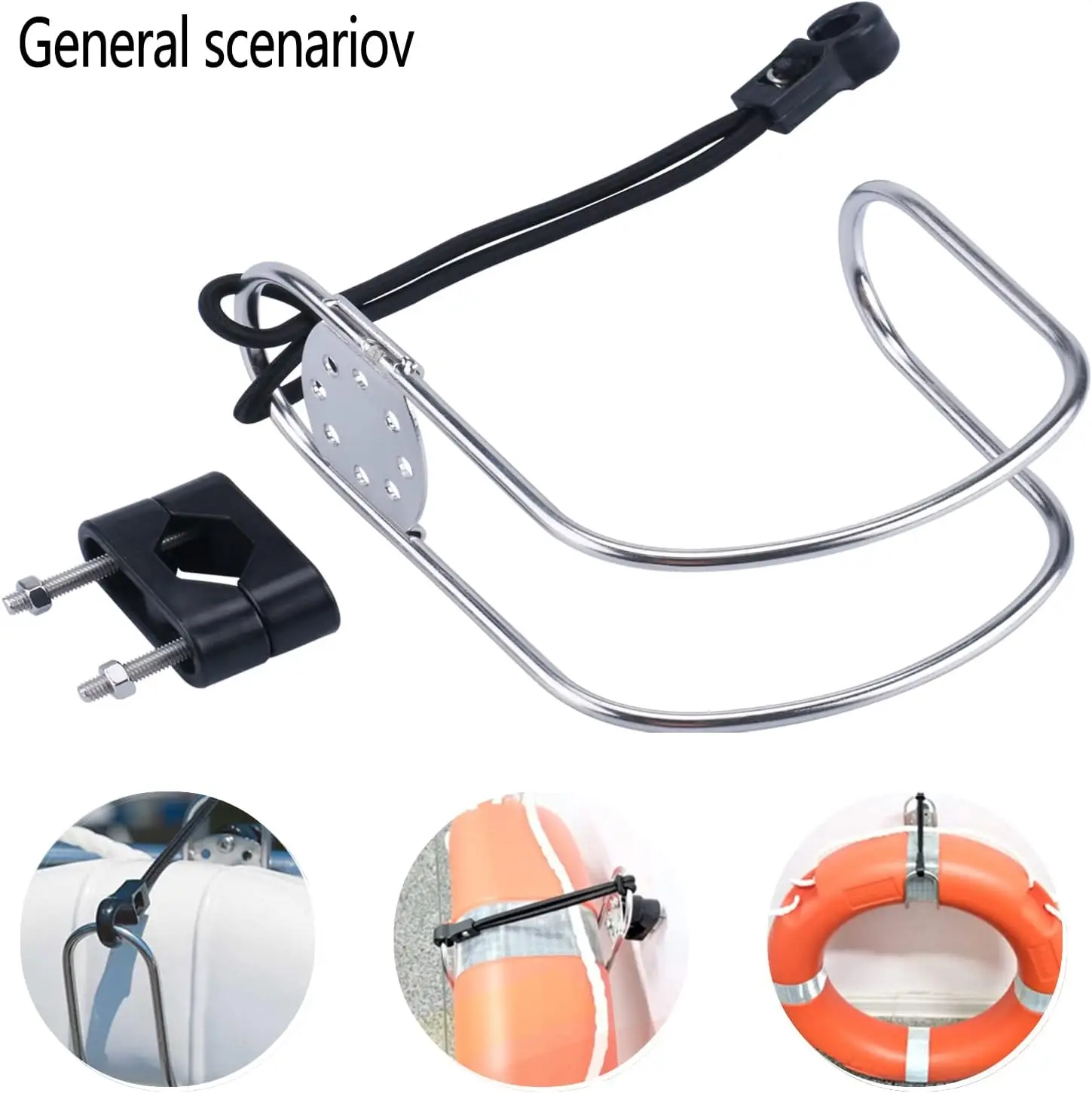 Soporte anillo salvavidas acero inoxidable compatible Rial 7/8~1 - imagen 4
