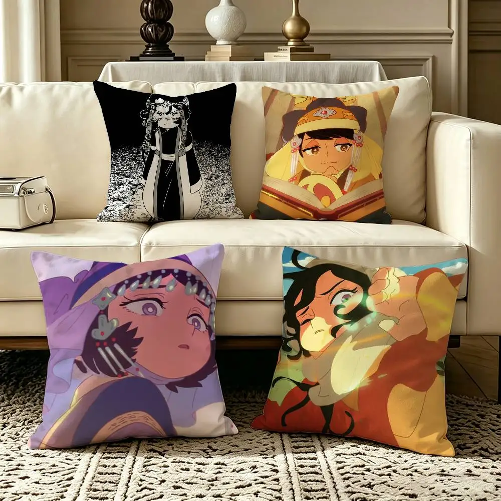 A Witch in Mongolia Anime  Pillow Case Square Double-Sided Sofa Cushion Cover Bedroom Bedside Pillow
