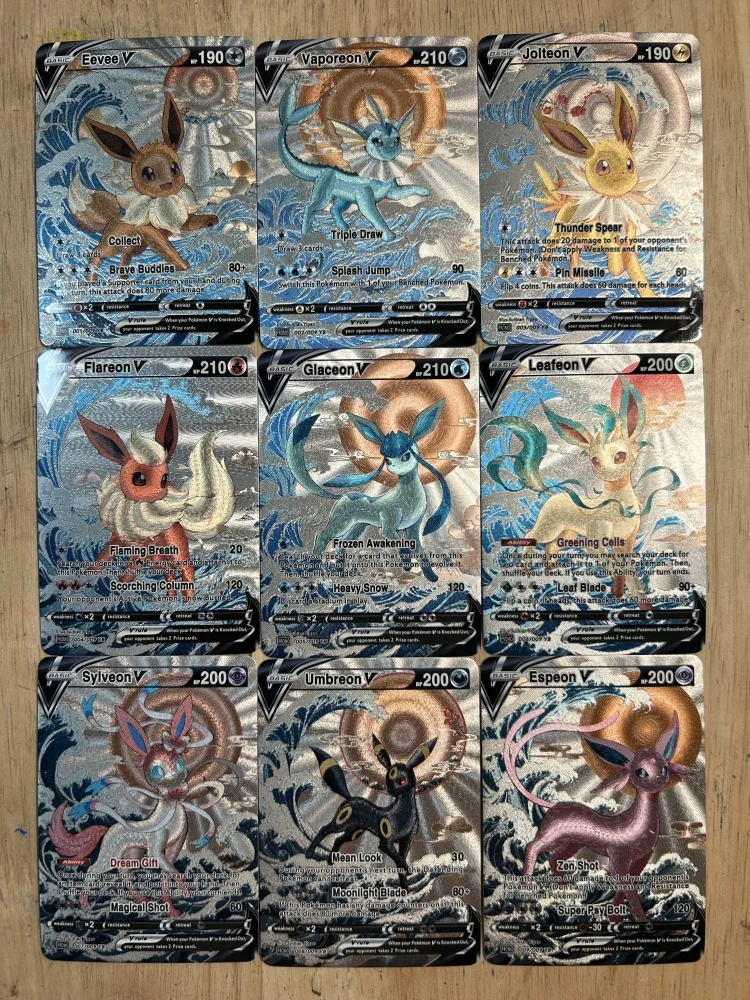 Diy pokemon bolso ptcg eevee pikachu acg auto controle coletar assinatura negociação cartão flash anime presente dos desenhos animados