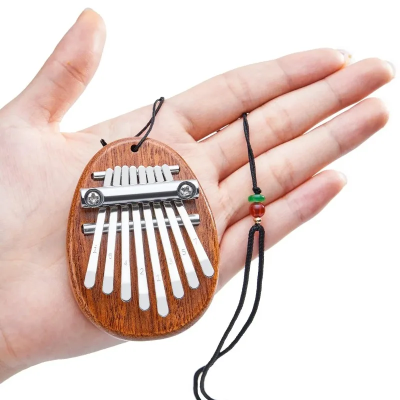 Exquisite 8 Key Mini Wooden Kalimba Portable Finger Thumb Piano Marimba Musical Ornament Pendant Gift Accessory