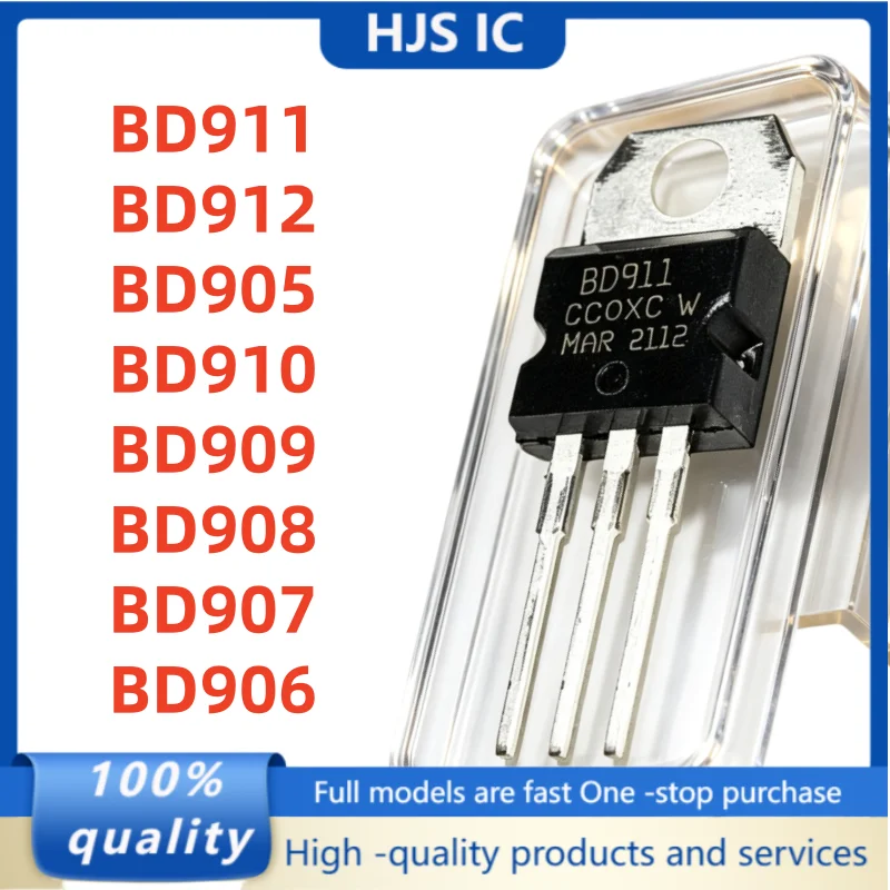 10Uds New 100% BD911 BD912 BD905 BD910 BD909 BD908 BD907 BD906 TO-220 Transistor In Stock MOSFET