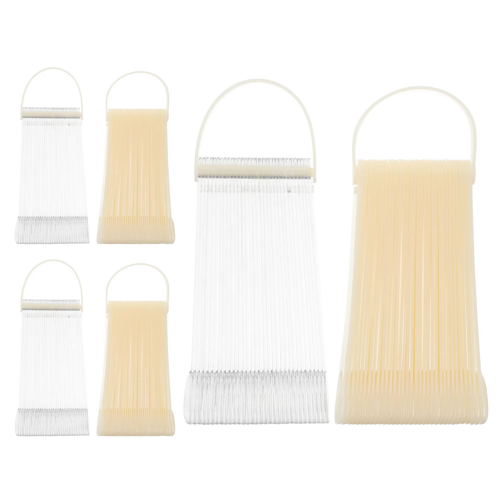 

6Sets Nail Color Display Card Fan-Shaped Polish Sample Sticks with Ring Holder for Selection Nail Tech Essentials