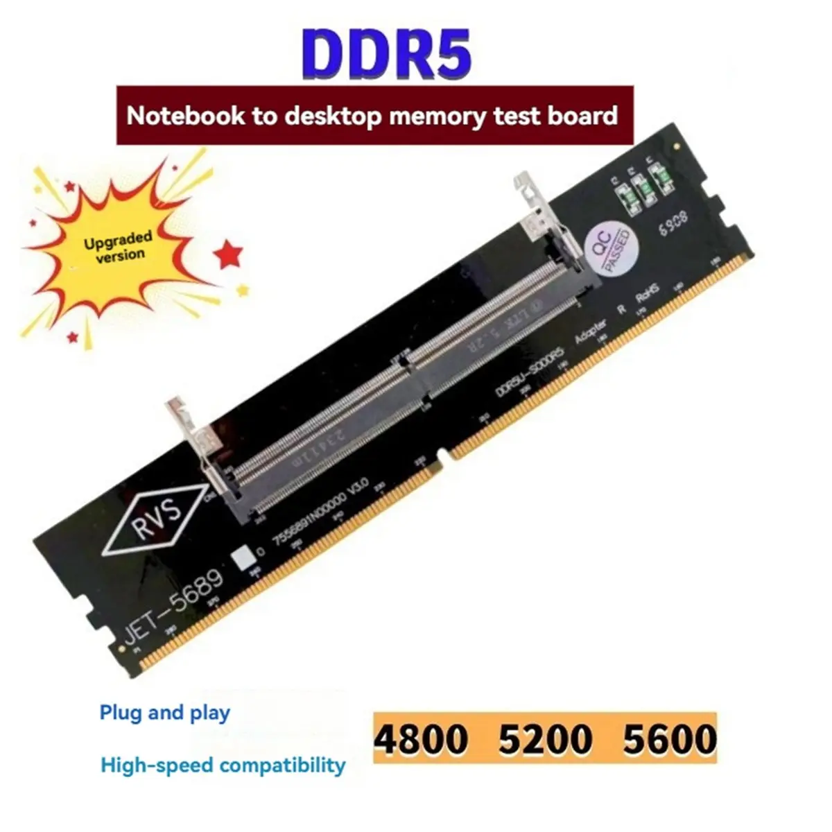 NEW FACTORY~5PCS DDR5 Adapter Card Laptop to Desktop Memory Adapter Card 1.1V U-DIMM Adapter Card with Overcurrent Protection