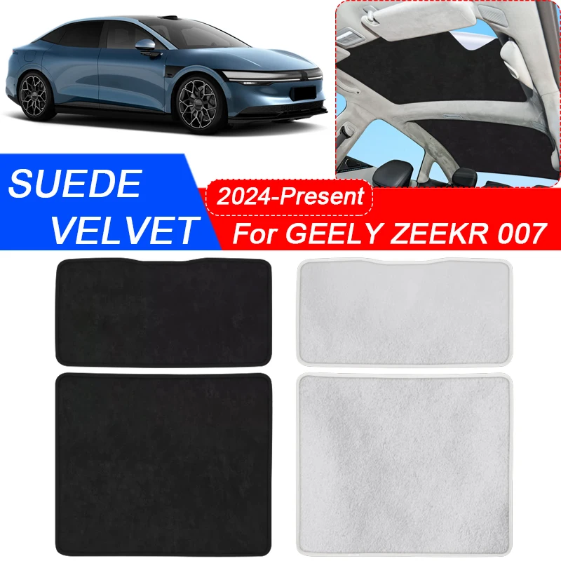 

For GEELY ZEEKR 007 2024-2025 Car Suede Fabric Electrostatic Adsorption Sunroof Sunshade Heat Insulation Skylight Auto Accessory