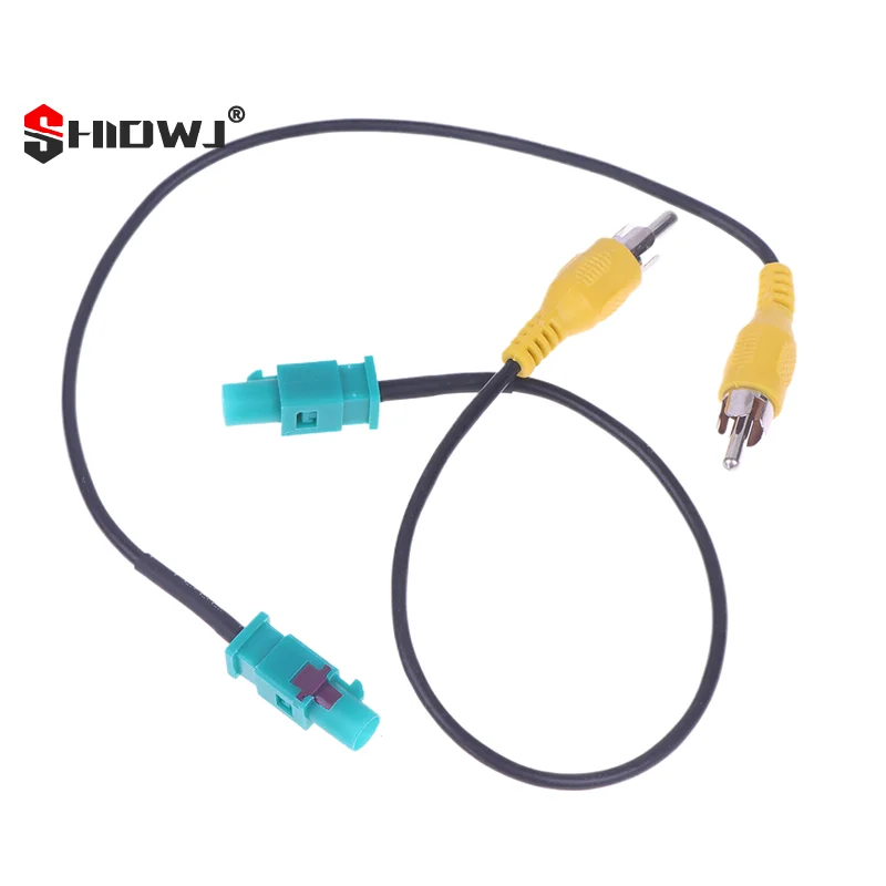Cabo adaptador de câmera de visão traseira, conector fakra para rca para fio de conversão de linha de reversão de carro, 1/2 peças