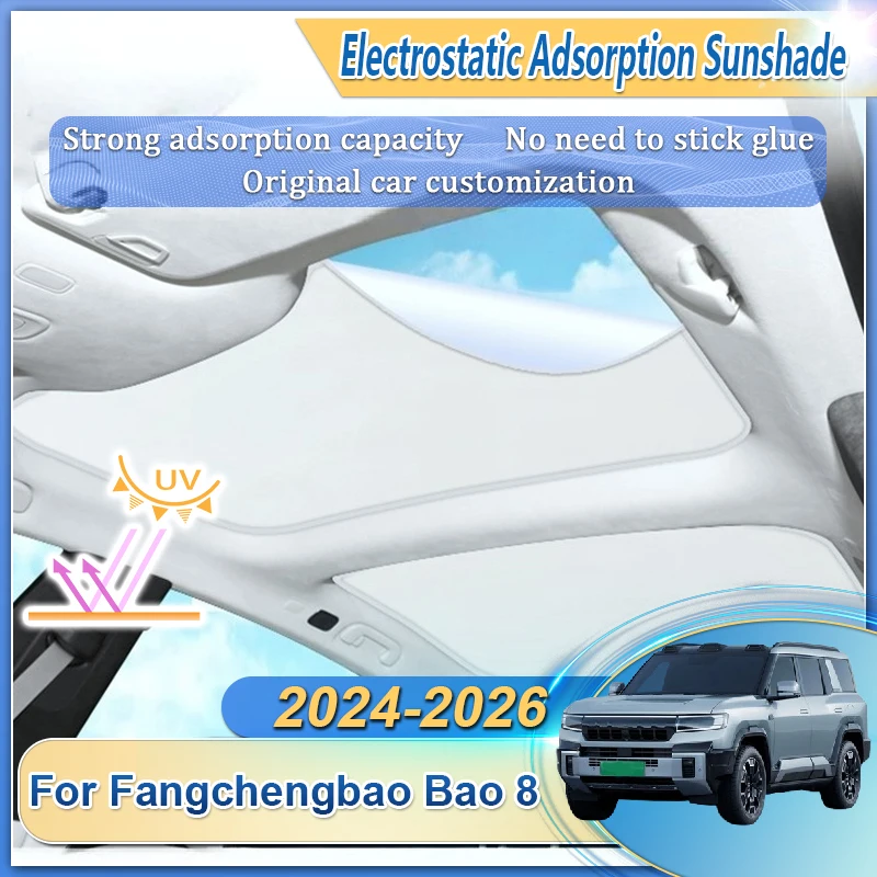 

Автомобильный люк на крыше, солнцезащитный козырек для Fangchengbao Bao 8 Leopard 8 Denza B8 2024 2025 2026, комплект электростатической адсорбции, автоаксессуары