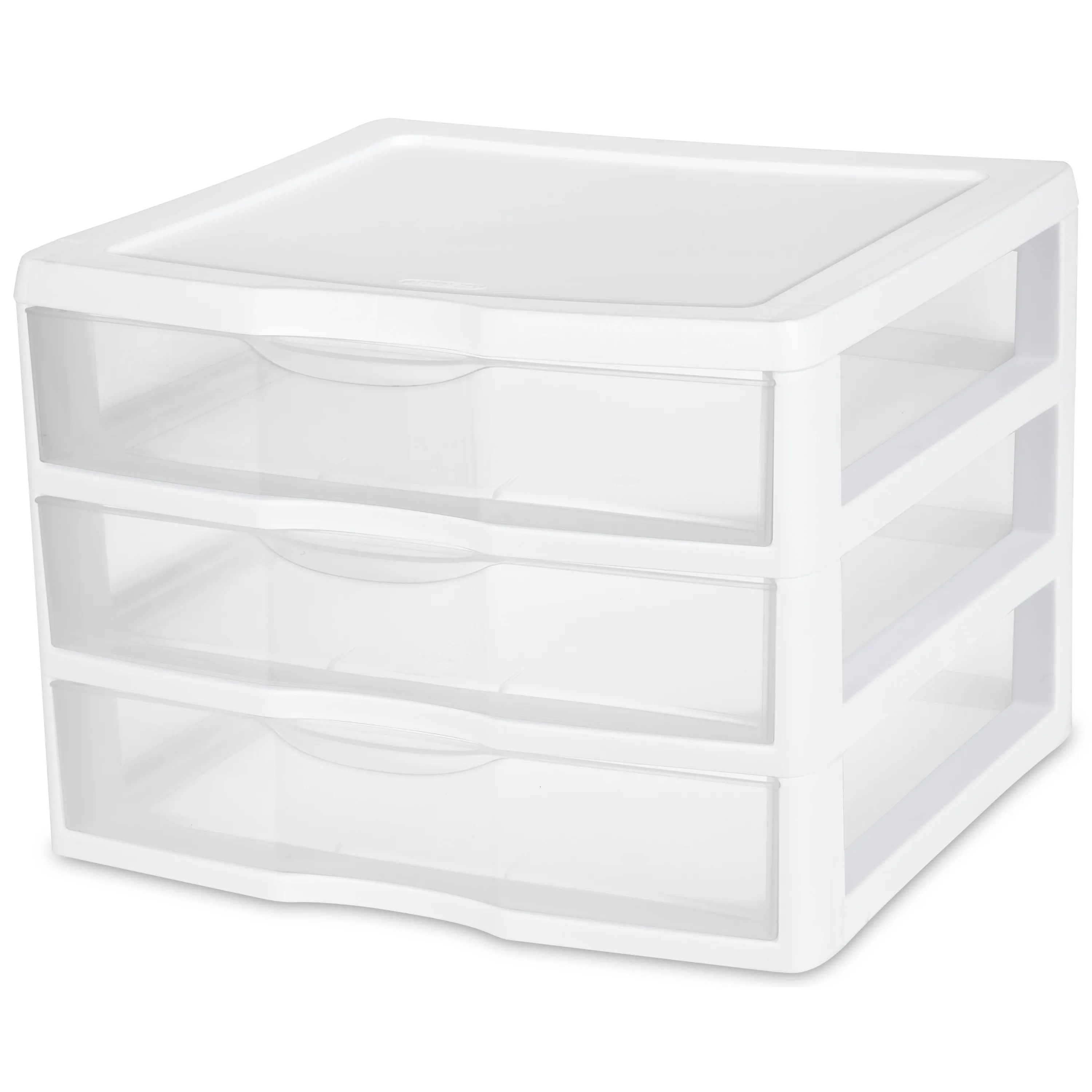 

Clear Plastic Drawer Unit for Countertop or Desktop, 3-Drawer White Storage