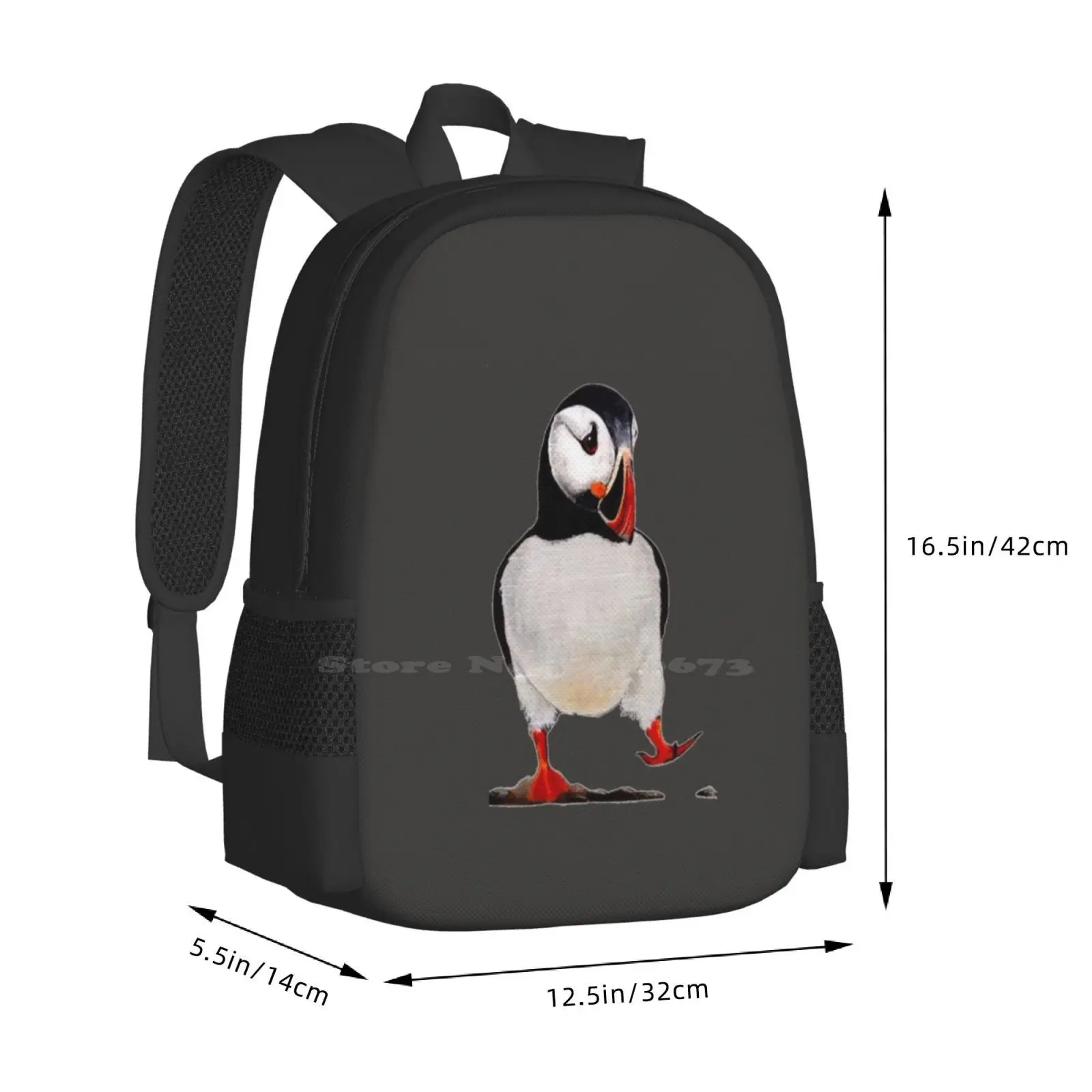 Puffin School Bags Travel Laptop Backpack Puffin Bird Art Yvonne Edwards Tavartist