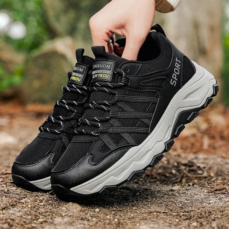 

New Arrival Mens Hiking Shoes Breathable Lace Up Trekking Male Cushioning Outdoor Climbing Tourism Sneakers for Men