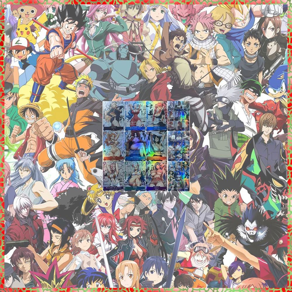 9PC/Set Anime Goddess Story DIY ACG Manga Nami Boa Hancock Yamato Perona Premium Glitter Collectible Card Christmas Birthday Gif
