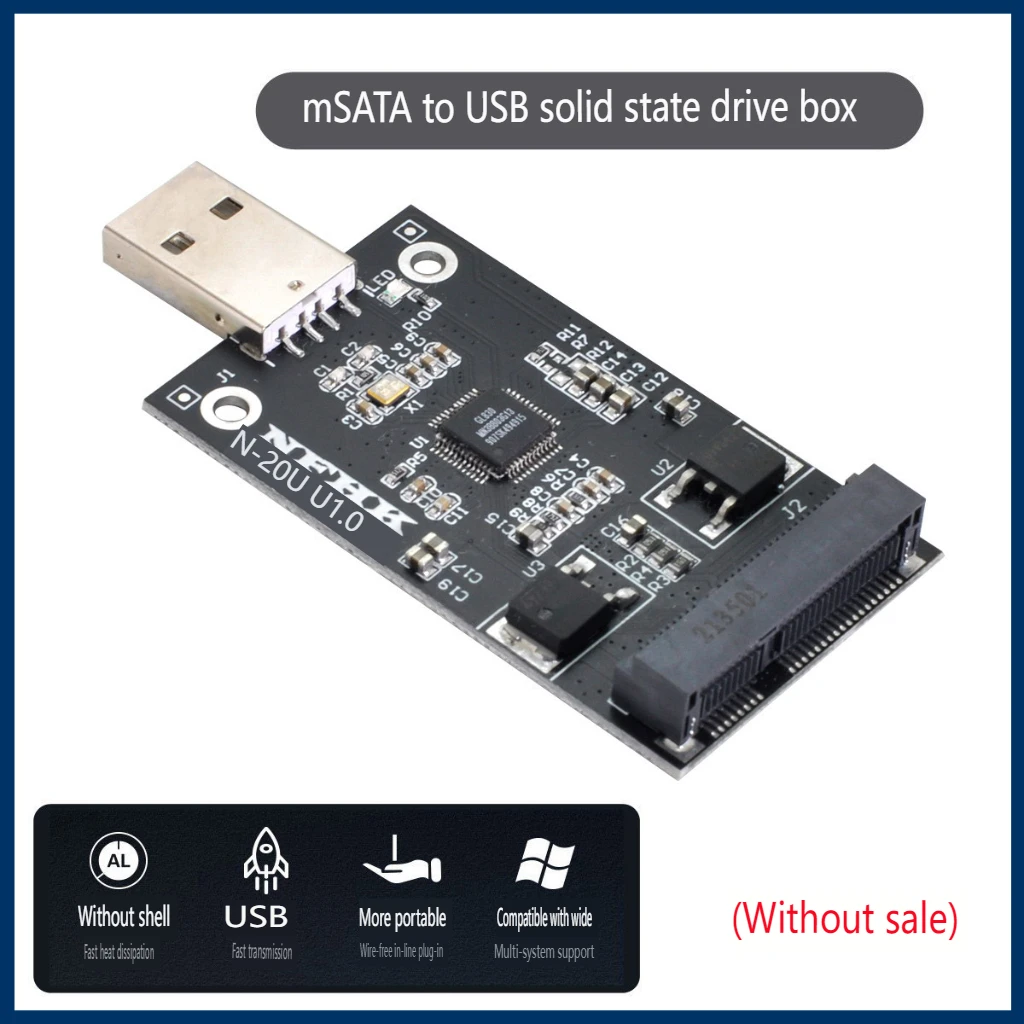 

USB 2.0 External to Mini PCI-E mSATA SSD PCBA Conveter Adapter Pen Driver Card without Case