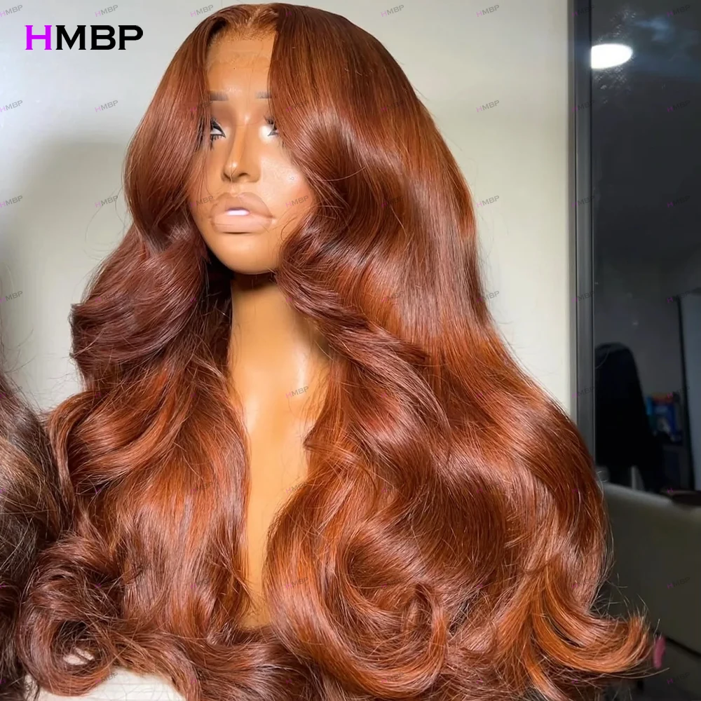 300/400 Density Ginger Orange #350 Colored Bouncy Curly Wigs 13x6 HD Lace Frontal Wigs 100% Human Hair Wig For Women Wear And Go