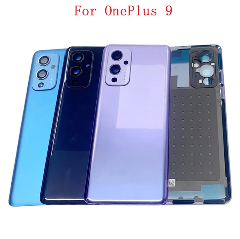 

Крышка батарейного отсека для OnePlus 9 LE2113 LE2111, задняя крышка с рамкой для камеры, запасные части