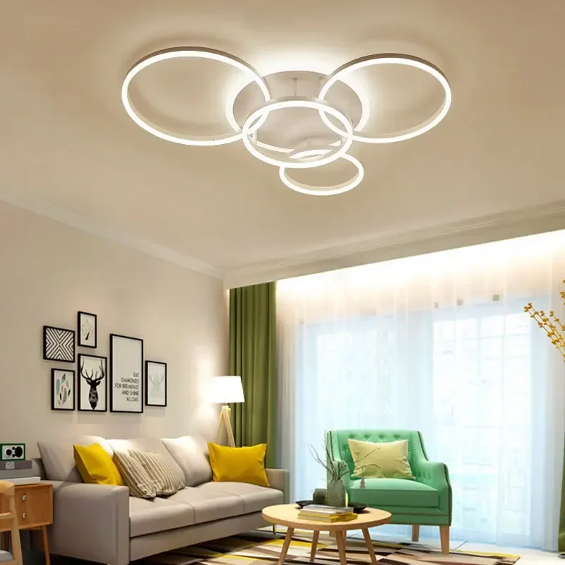 

Modern LED Round Ceiling Lamp Nordic Rind Ceiling Mounted Light For Bedroom Hotel Hallway Decor White Gold Aluminium Chandelier