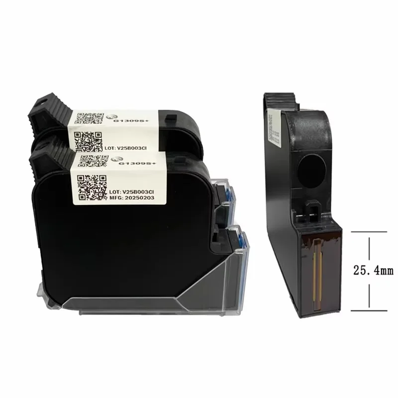 

[1 шт. 25,4 мм, черный] G1309S Черный быстросохнущий чернильный картридж на основе растворителя, совместимый с портативным струйным принтером 25,4 мм, 42 мл