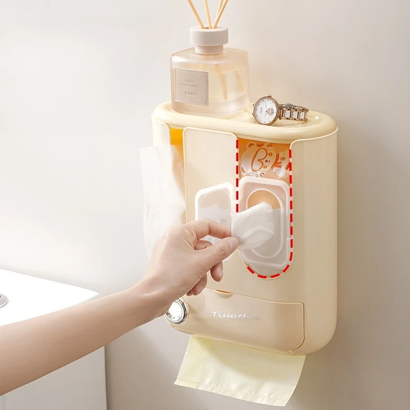 three-in-one-wall-mounted-tissue-wet-wipe-storage-box-light-luxury-creative-home-living-room-multi-purpose-storage-tissue-box