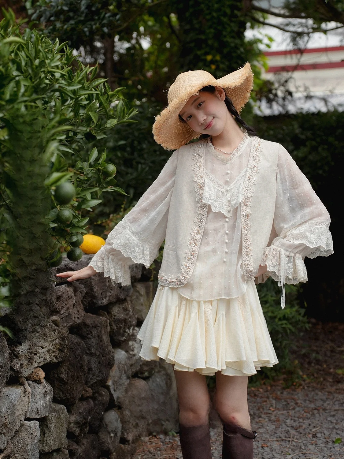 

Roroeep Charlotte Ternoon Винтажная кружевная блузка в стиле люкс, свободного кроя, с длинными рукавами, женская, премиум-класса