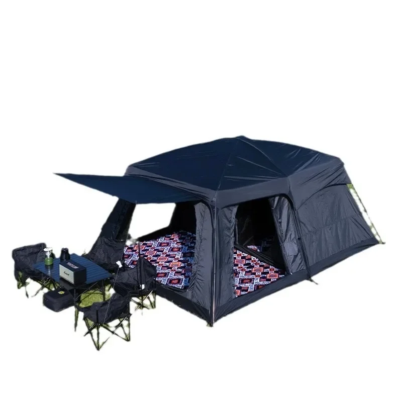Tent outdoor two rooms and one living room 4 people 8 people 10 people, multi-person camping, rainproof camping portable