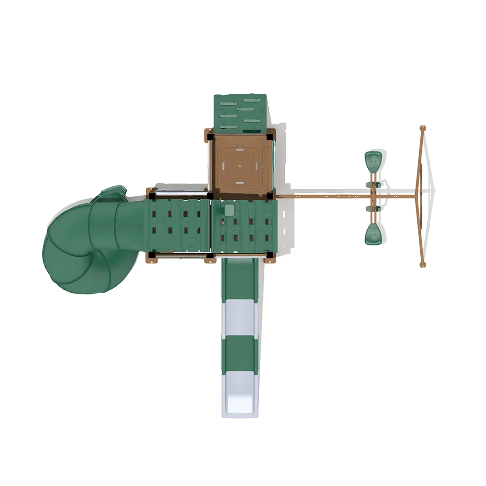 Parque infantil al aire libre para niños, casa de juegos con tobogán de tubo oscilante para el hogar, parque de aventuras o jardín de infantes del parque de atracciones