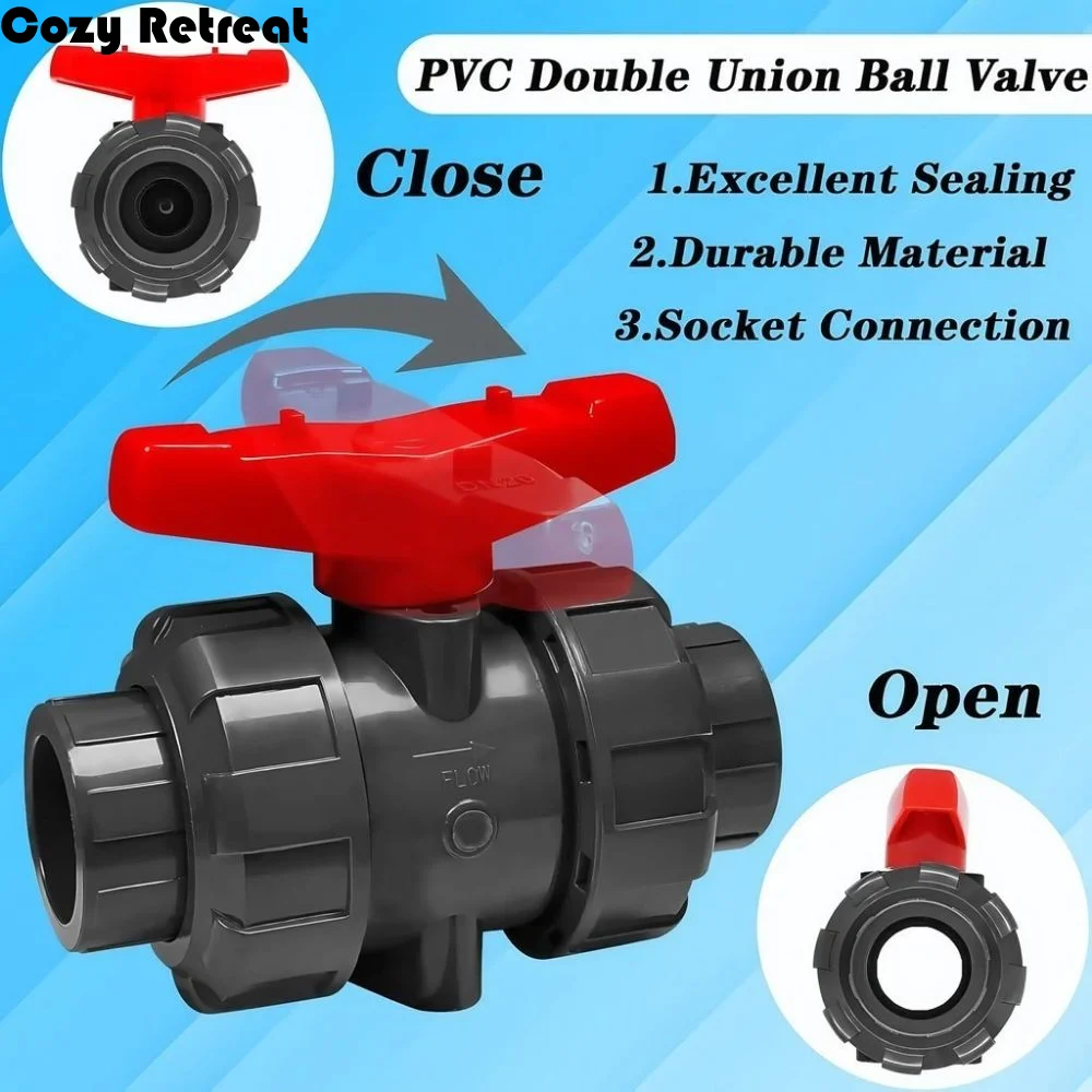 

50 мм полиэтиленовая труба, кран, переключатель, пластик, простая установка, двухсторонний шаровой клапан, быстрое соединение, фитинги для ирригационной водопроводной трубы, газон