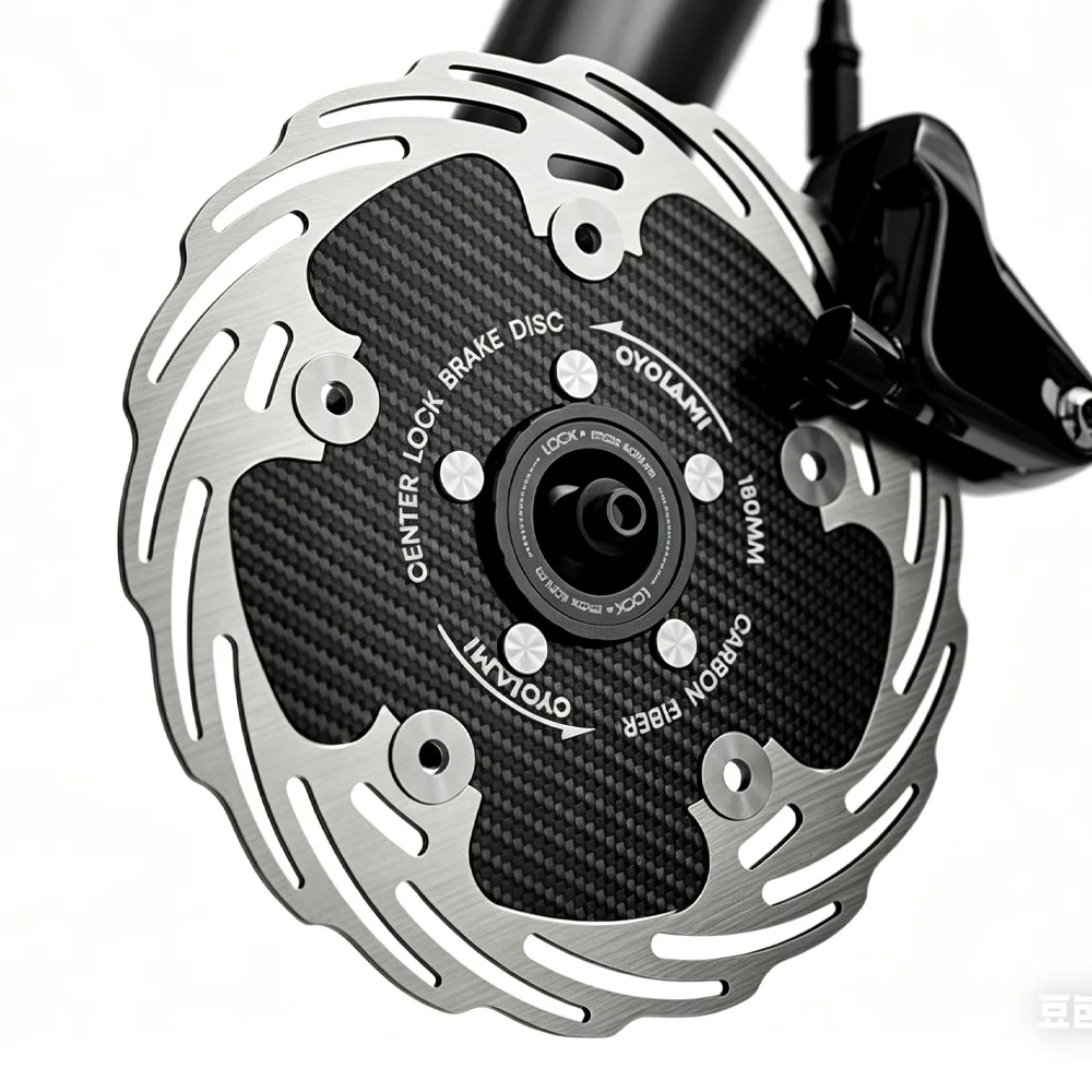 

160/180mm Lightweight Carbon Fiber Floating Brake Disc 6-Bolt Center-Lock Rotor for Mountain Road Bike