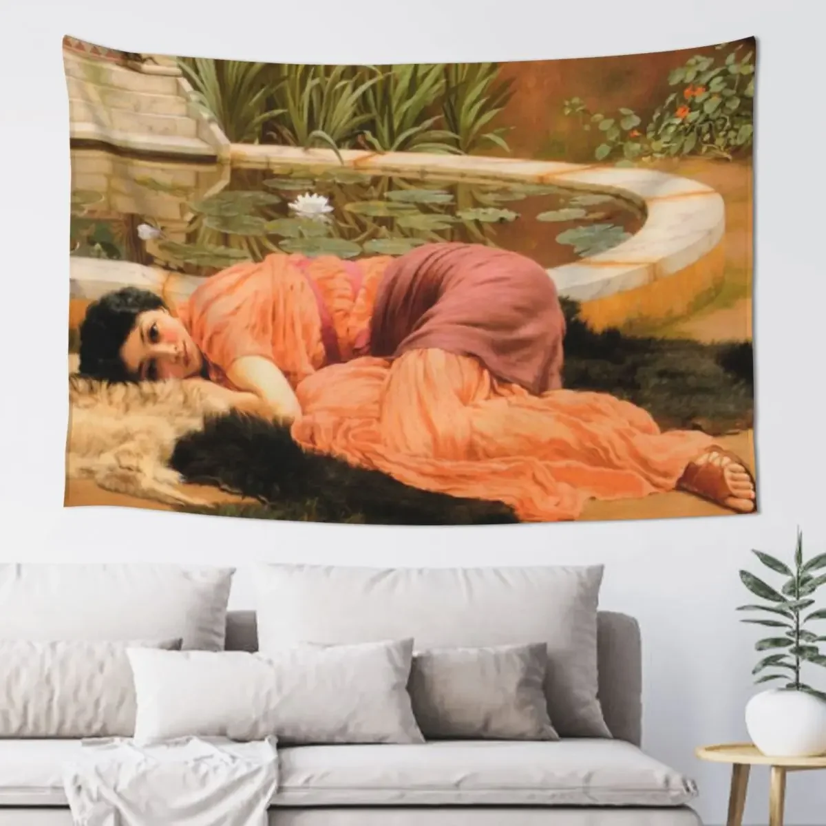 John William Godward - Dolce Far Niente Tapestry Tapete For The Wall Decoration For Home Room Design Decoration Bedroom Tapestry