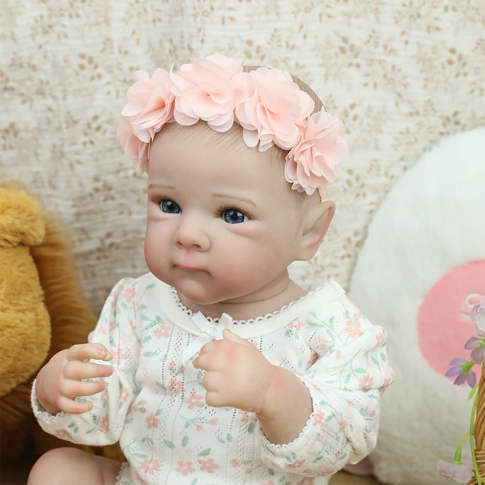 19 بوصة كامل سيليكون الفينيل الجسم الوليد طفلة بيتي تولد من جديد الدمى ثلاثية الأبعاد اللوحة الجلد المظهر الحقيقي دمى طفل لعبة لفتاة هدية