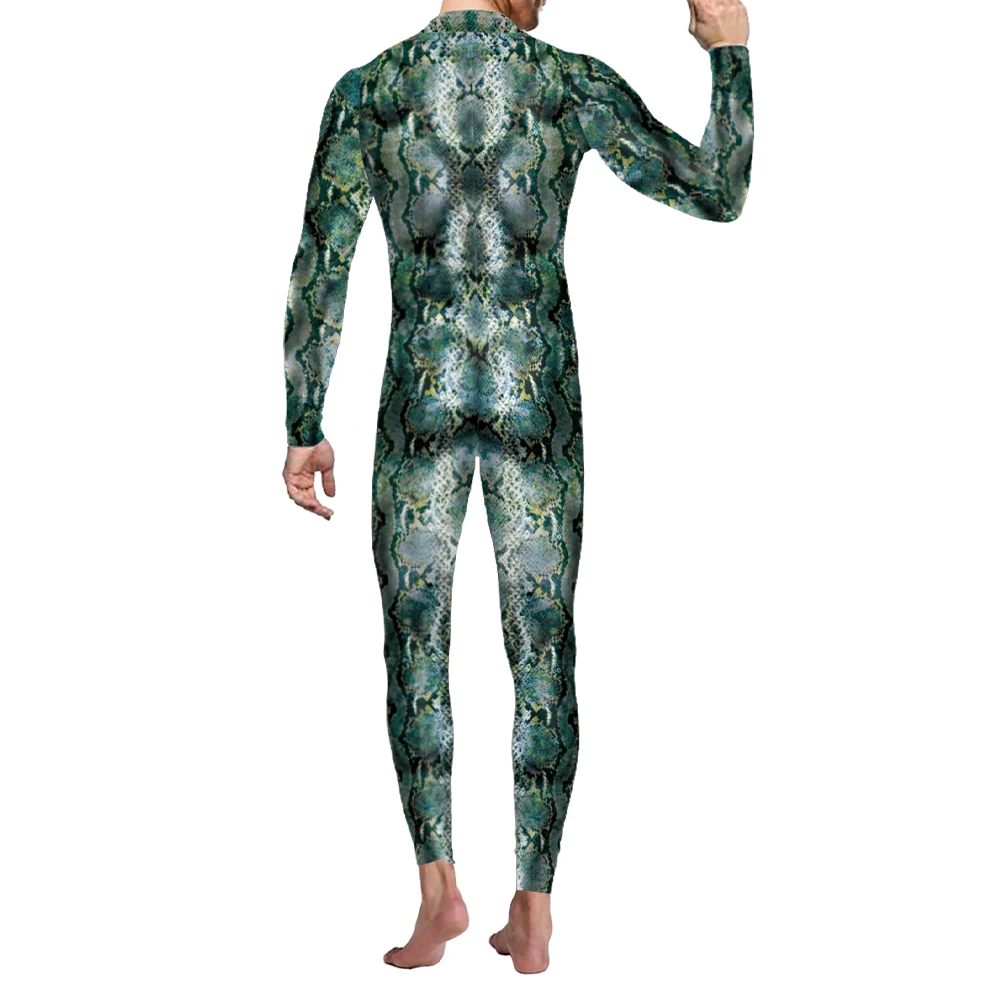 Carnaval Dier Krokodillenprint Cosplay Kostuum Volwassen Jumpsuit Catsuit Vakantie Feest Oufit Grappige Lange Mouw Podium Bodysuit