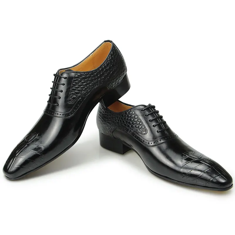 

Men's Shoes Modern Classic Formal Oxford Shoes Wingtip Lace Up Dress Shoes Handmade Black Genuine Leather Italy Leather Shoes