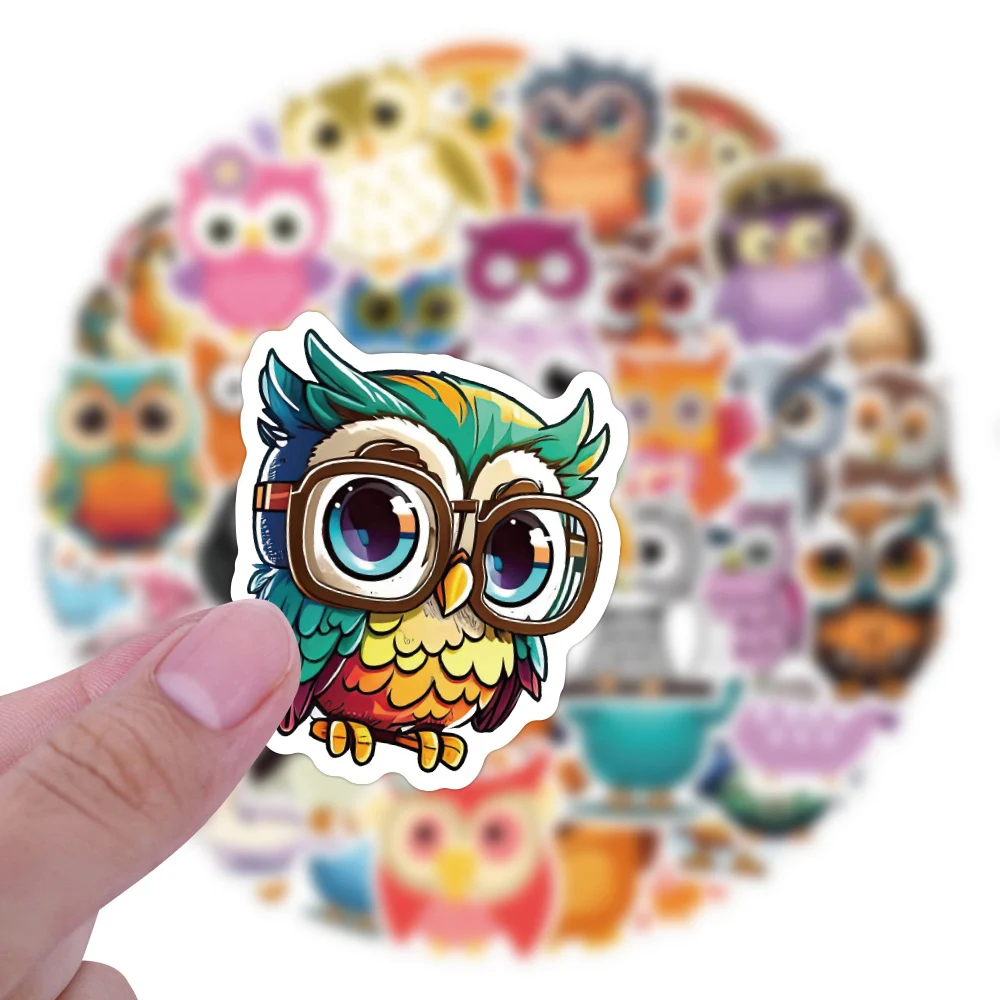 10/30/50pcs Cute Cartoon Owl Graffiti Stickers Waterproof DIY Notebook Skateboard Luggage Stationery Vinyl Kid Sticker Wholesale