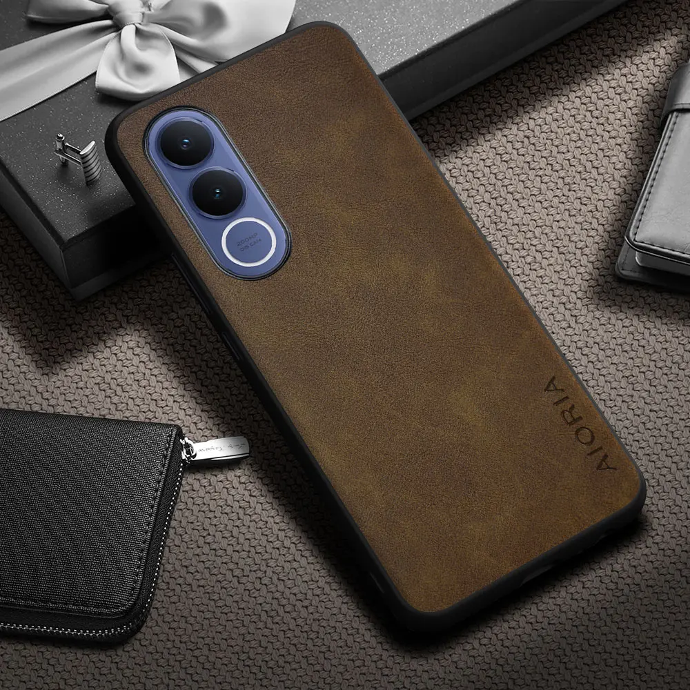 Funda para Vivo V70 FE, funda de lujo con patrón de piel de vaca Vintage, funda de cuero para teléfono, funda para vivo v70 fe