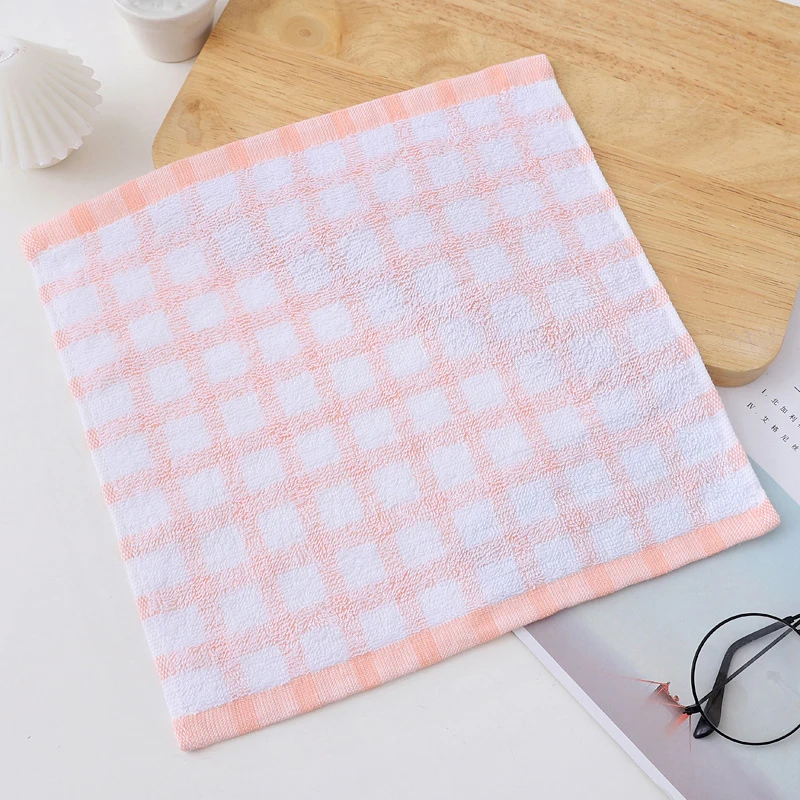 Absorbent Kitchen Rag  Polyester dishcloth washcloth Kindergarten Baby Hand Wipe Hook Small Square Towel