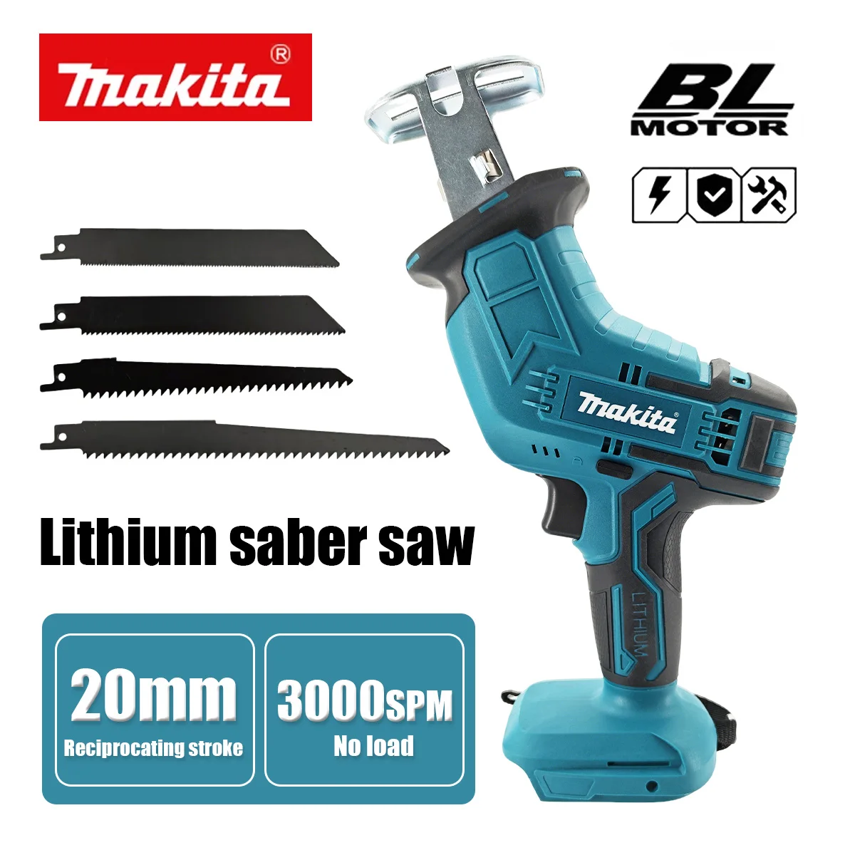 

Аккумуляторная сабельная пила Makita для резки дерева и металла, портативная пила с литиевой батареей, электроинструмент для Makita