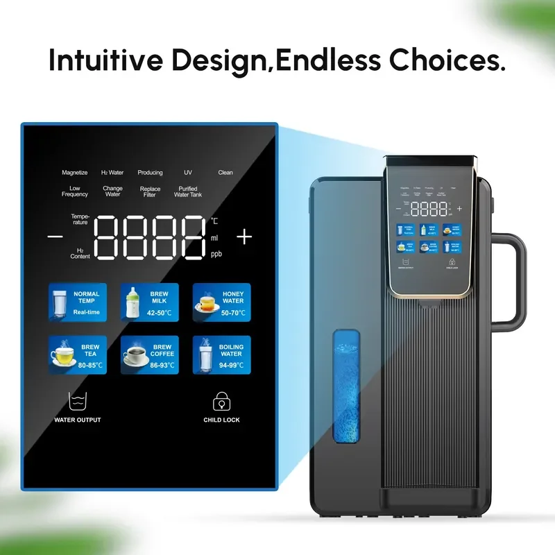 Portable Electric Reverse Osmosis Water Purifier Household Alkaline Hydrogen Filter System with Durable Plastic Housing for