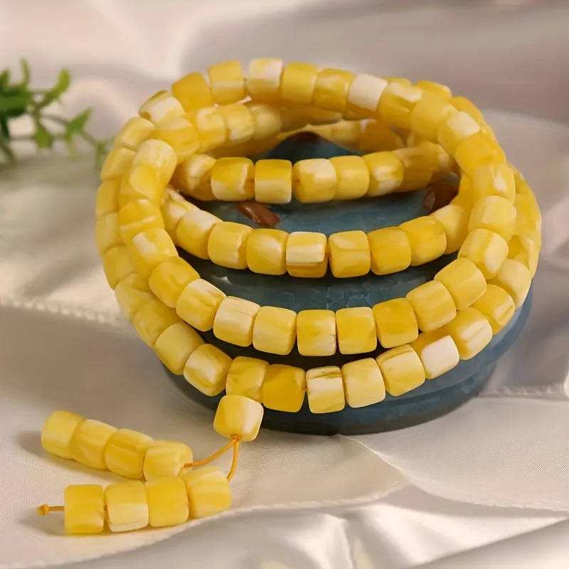 Baltic amber bead bracelet with matte resin beads for daily wear or holiday gifts