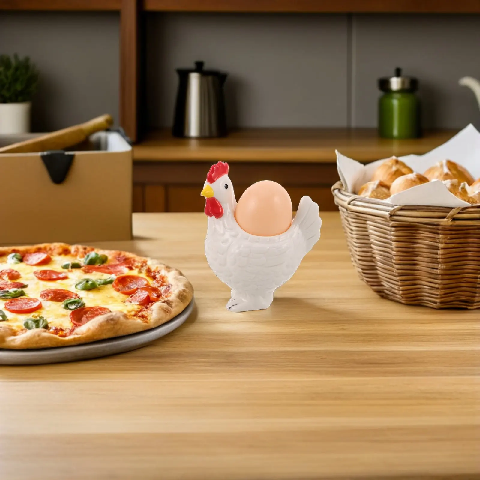 Chicken Ceramic Egg Cup Unique 3D Chick Design Smooth Dishwasher Safe Porcelain Egg Holder for Boiled Eggs Easter Party Spring
