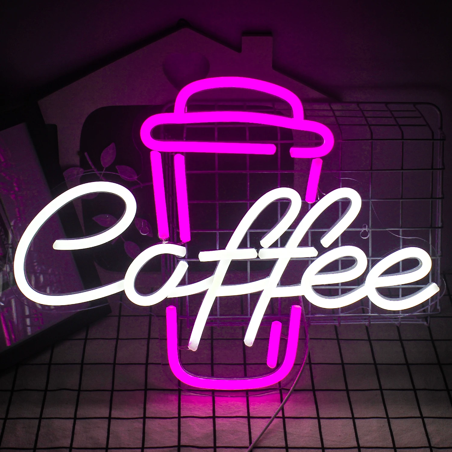 usb led neon light sign sinal de cafe rosa branco wall decor adequado para cafe bar restaurante cerveja pub quarto birthday party 01