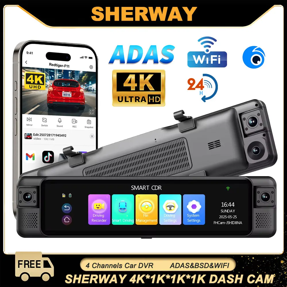 4K Dash Cam 4 Chann…