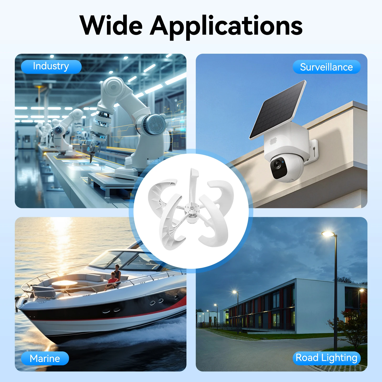 400 واط فانوس مولد تربيني الرياح سرعة بدء منخفضة لمراقبة المنزل قارب الرياح الشمسية نظام توليد الطاقة الهجين