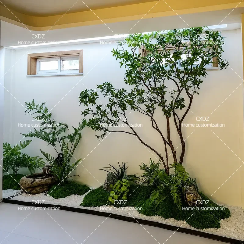 Simulation Drunk Wood Window Landscaping Plant Indoor Bionic Green Decorative Tree Hotel Fake Landscape Tree Customizable