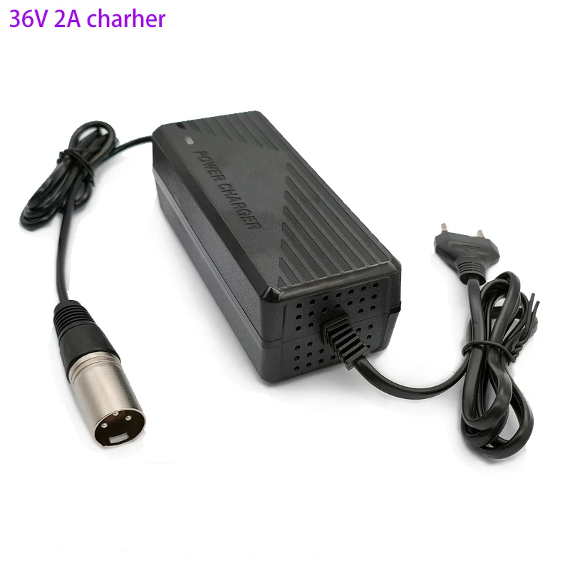 New 42V 54.6V 58.8V 2A Lithium Battery Charger 36V 48V 52V battery charger built-in cooling fan with XLR connect for battery