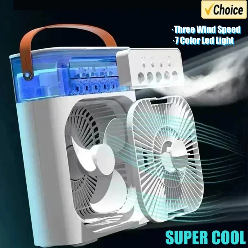 3In1 Portable Fan Air Conditioner Household Small Air Cooler LED Night Lights Humidifier Air Adjustment Home Fans Dropshipping