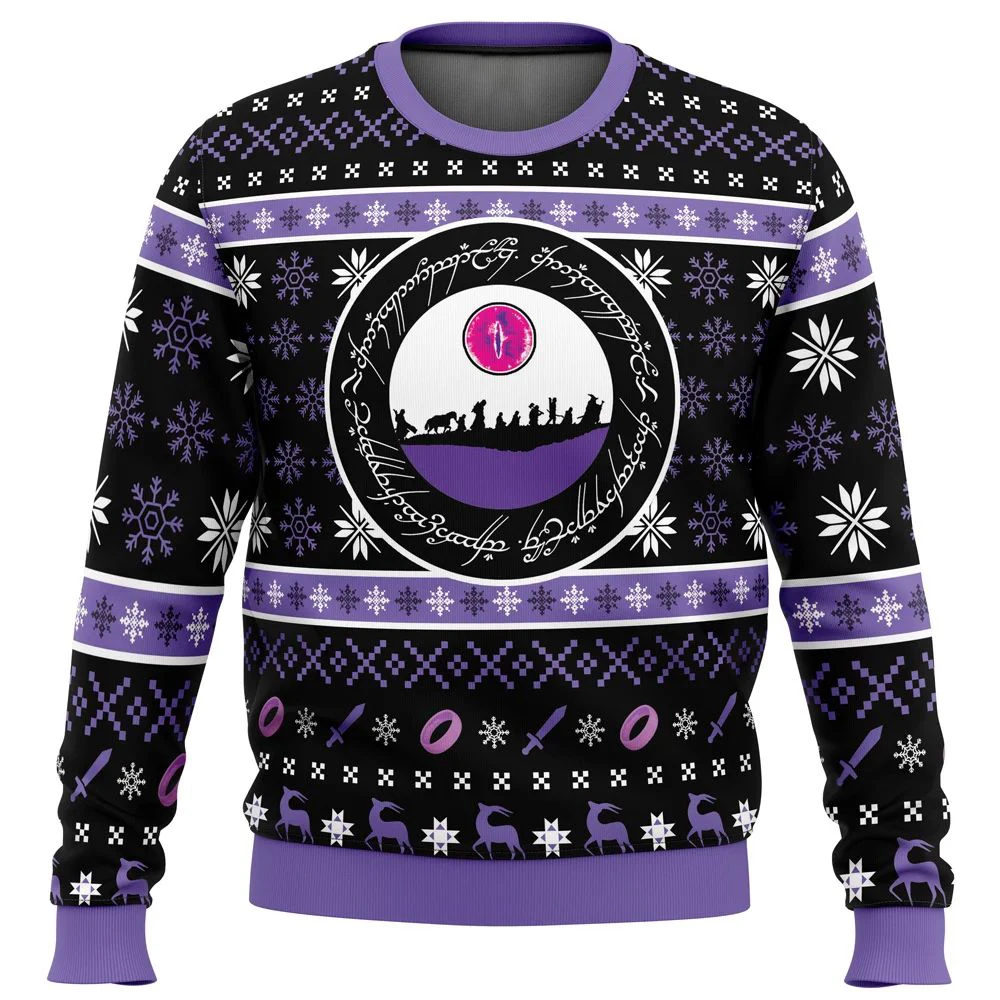 2025 European and American Christmas element totem printed street style trendy and fashionable pullover
