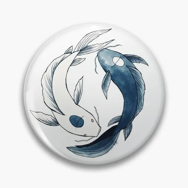 Tui And La Yin Yang Koi  Soft Button Pin Cute Collar Badge Gift Metal Decor Creative Clothes Hat Brooch Fashion Cartoon Jewelry