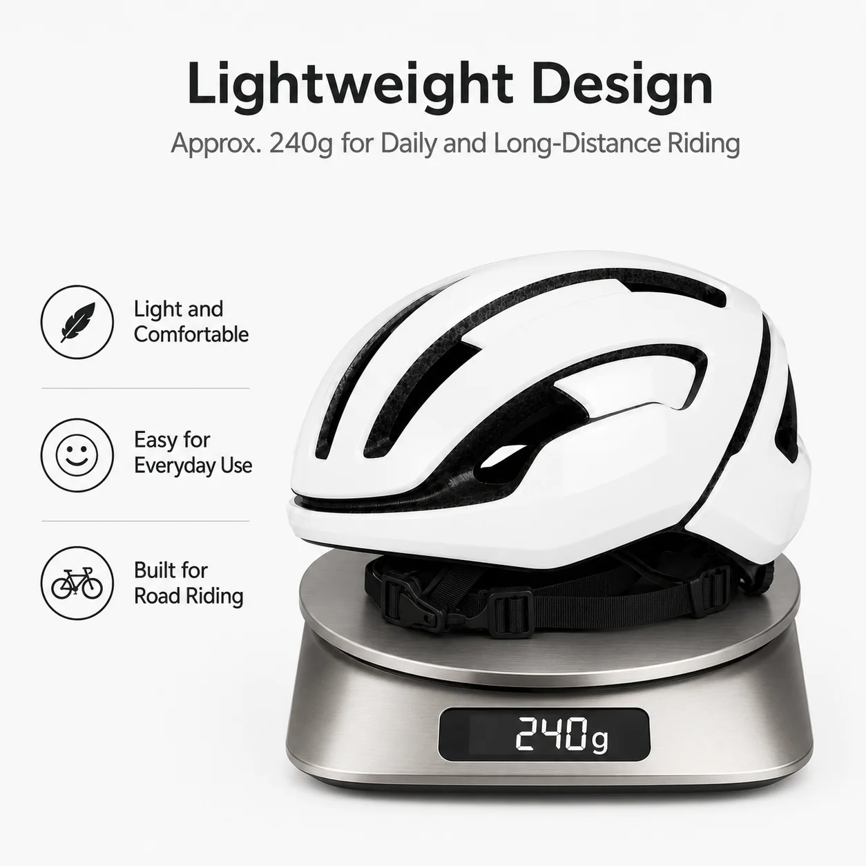 ロードサイクリングヘルメット 54-60cm 軽量 EPS  - Cycling Commute Training のレビューと価格