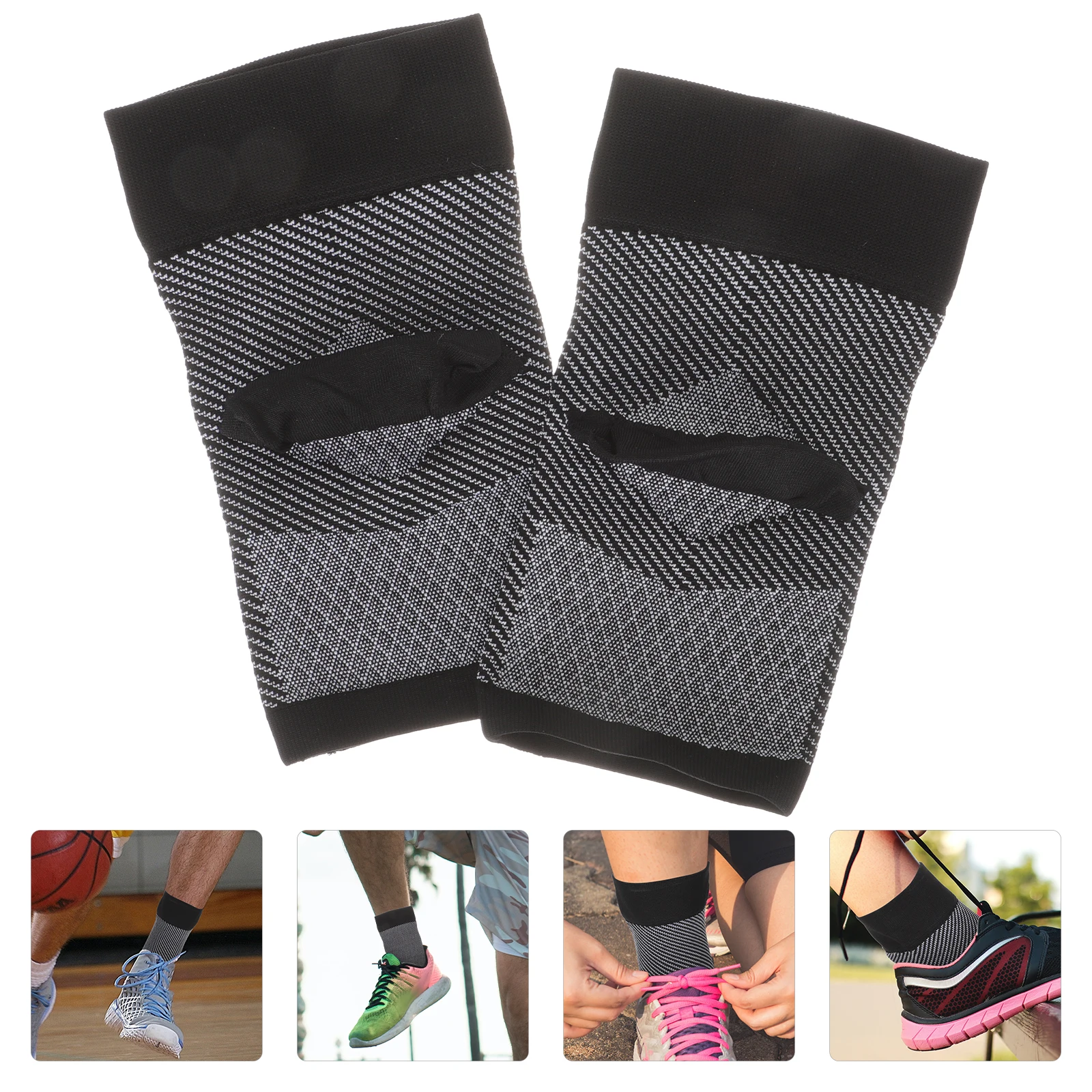 

1 Pair Breathable Ankle Support Socks Plantar Fasciitis Relief Compression Foot Sleeves Sweat Absorption Sports Stocking For