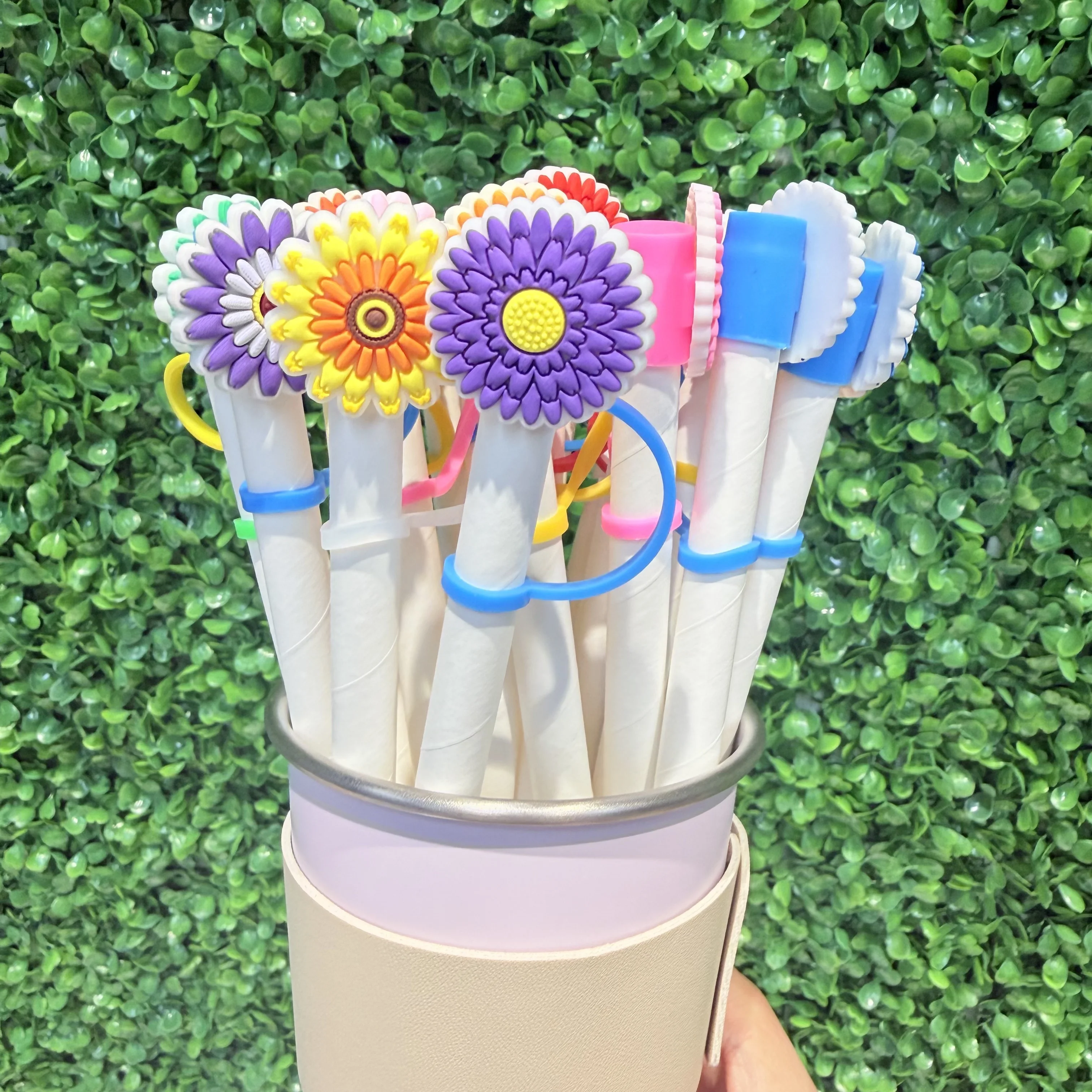 

1-22 шт. Модные силиконовые заглушки для соломинок в форме цветка ромашки, 10 мм, многоразовые, защита от брызг, для стаканов