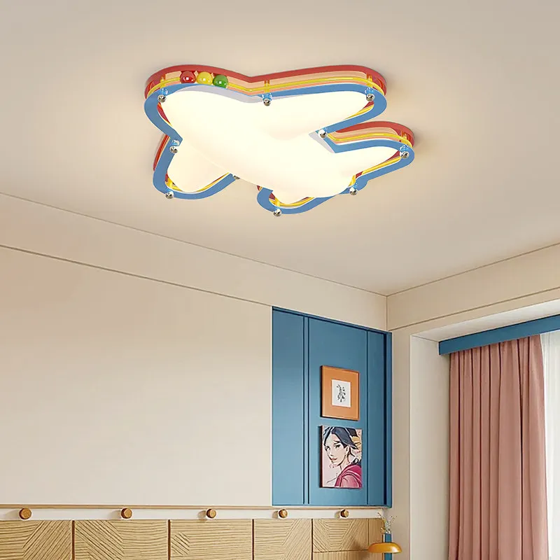 Cartoon children's room ceiling light dopamine aircraft shape eye protection light new creative